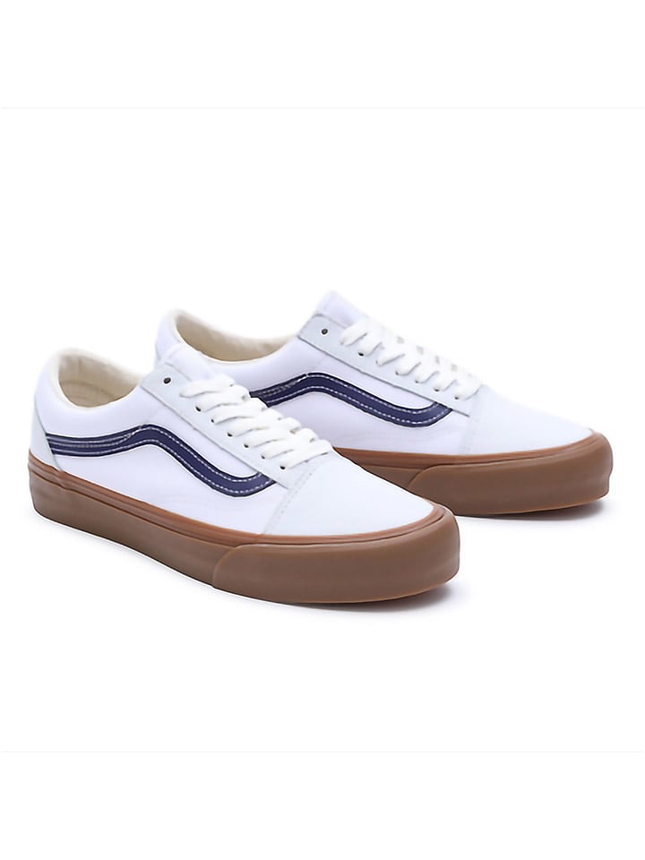Vans Leren sneakers Old Skool wit goedkoop kopen limango