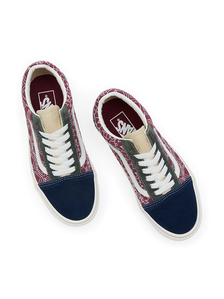 Vans Leder Sneakers Old Skool in Rot Dunkelblau Grun gunstig kaufen limango