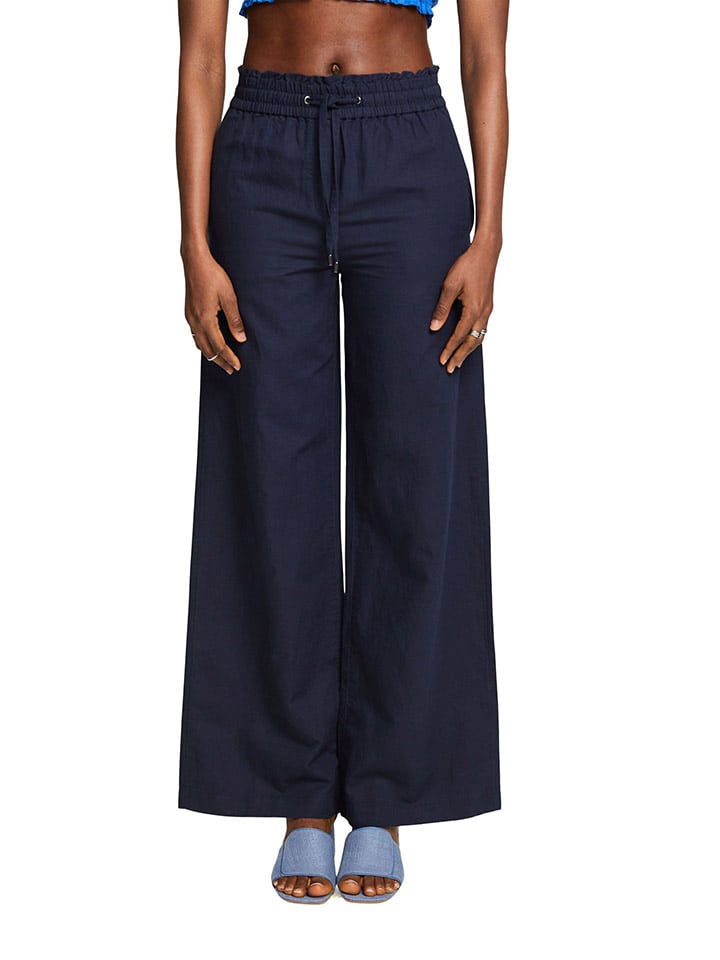 Esprit leinenhose damen blau