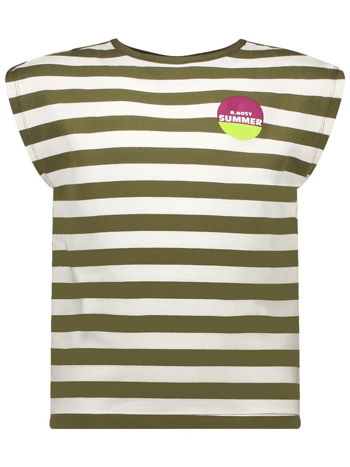 Shirt kaki/crème