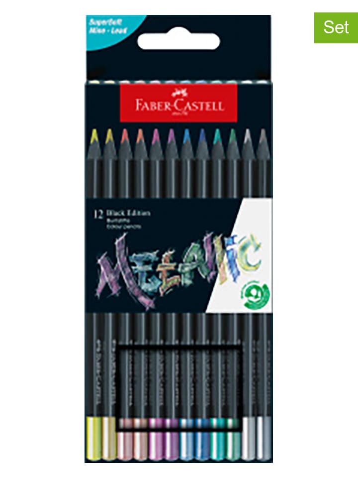 Kredki (24 szt.) "Black Edition Metallic"