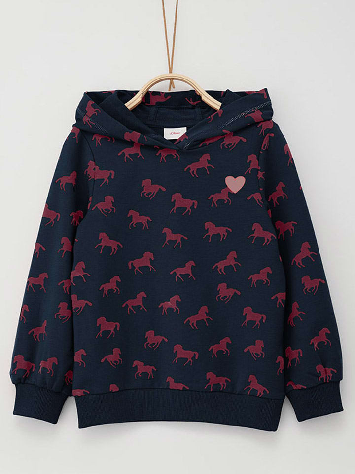 Hoodie donkerblauw/rood