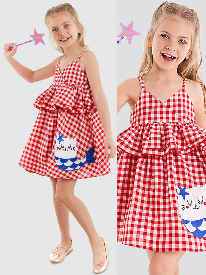 Jurk "Sea Cat" rood/wit