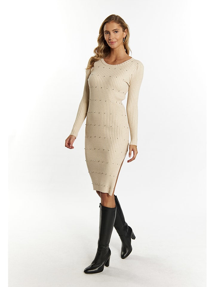 Strickkleid in Sand