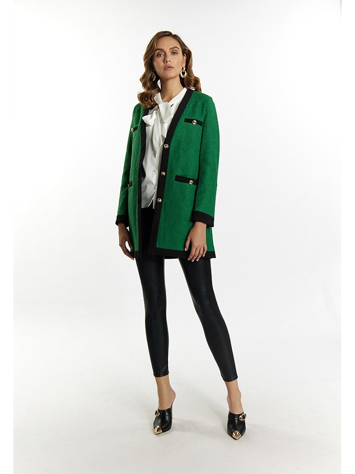 Cardigan in Grün/ Schwarz