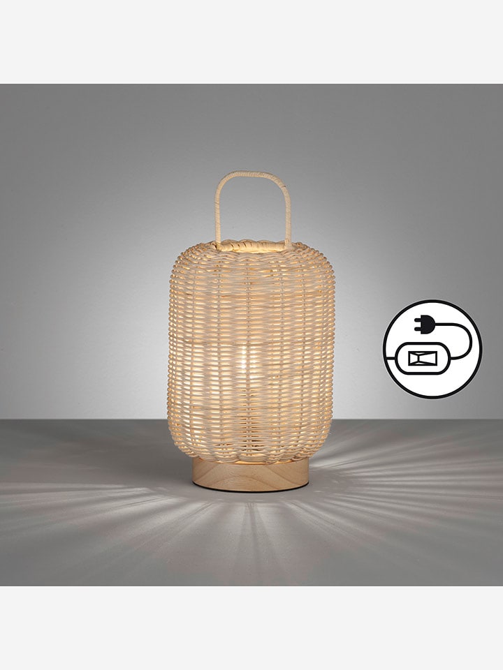 Lampa stołowa w kolorze beżowym - wys. 28,5 x Ø 16 cm