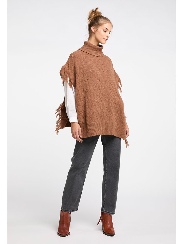 Poncho in Braun