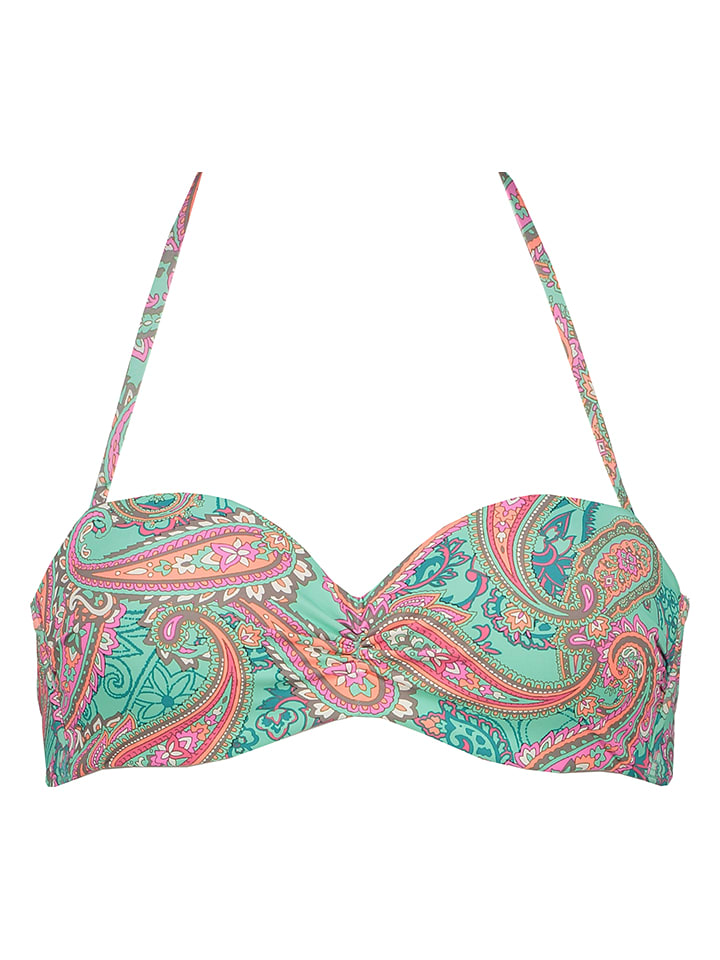 Bikinitop mintgroen/roze