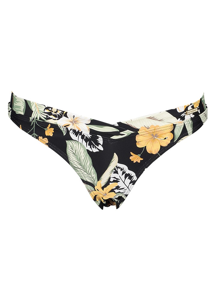 Bikini-Hose in Schwarz/ Gelb/ Creme