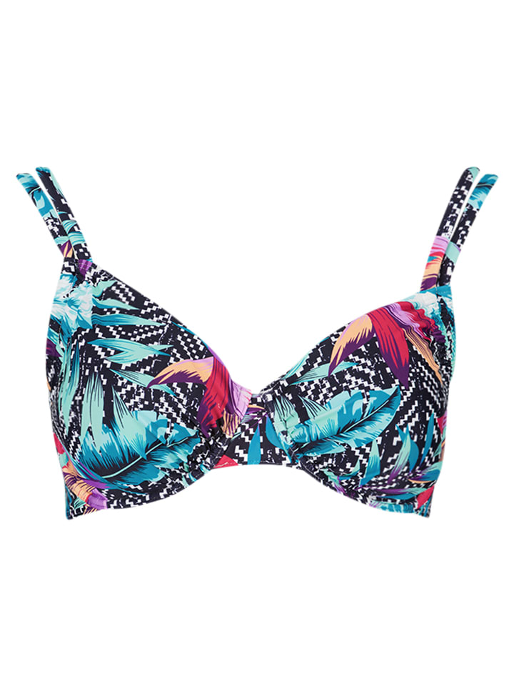 Biustonosz bikini w kolorze niebiesko-czarno-fioletowym
