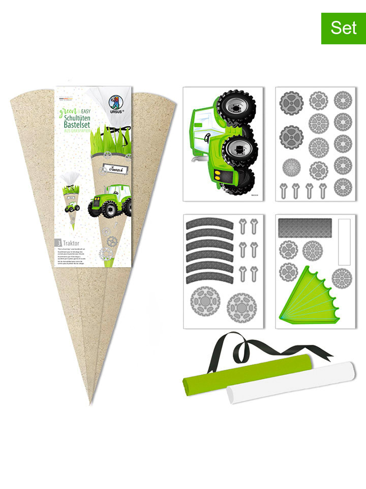 Schultüten-Bastelset "Green & Easy - Traktor" in Grün