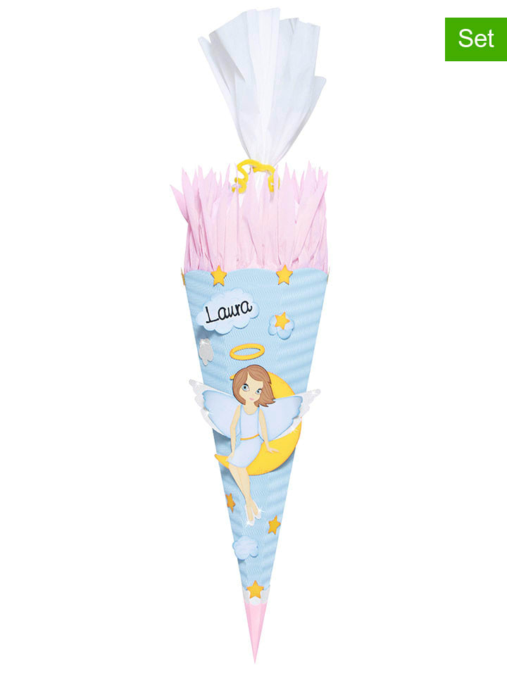Schultüten-Bastelset "Schutzengel" in Hellblau/ Bunt