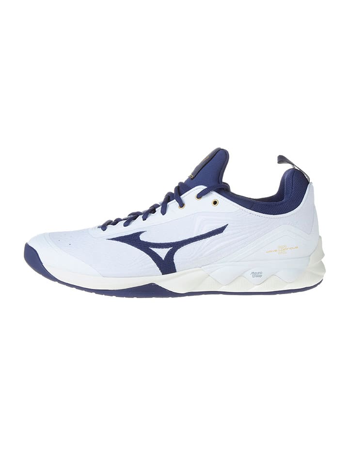 Volleyballschuhe "Wave Luminous" in Weiß/ Dunkelblau