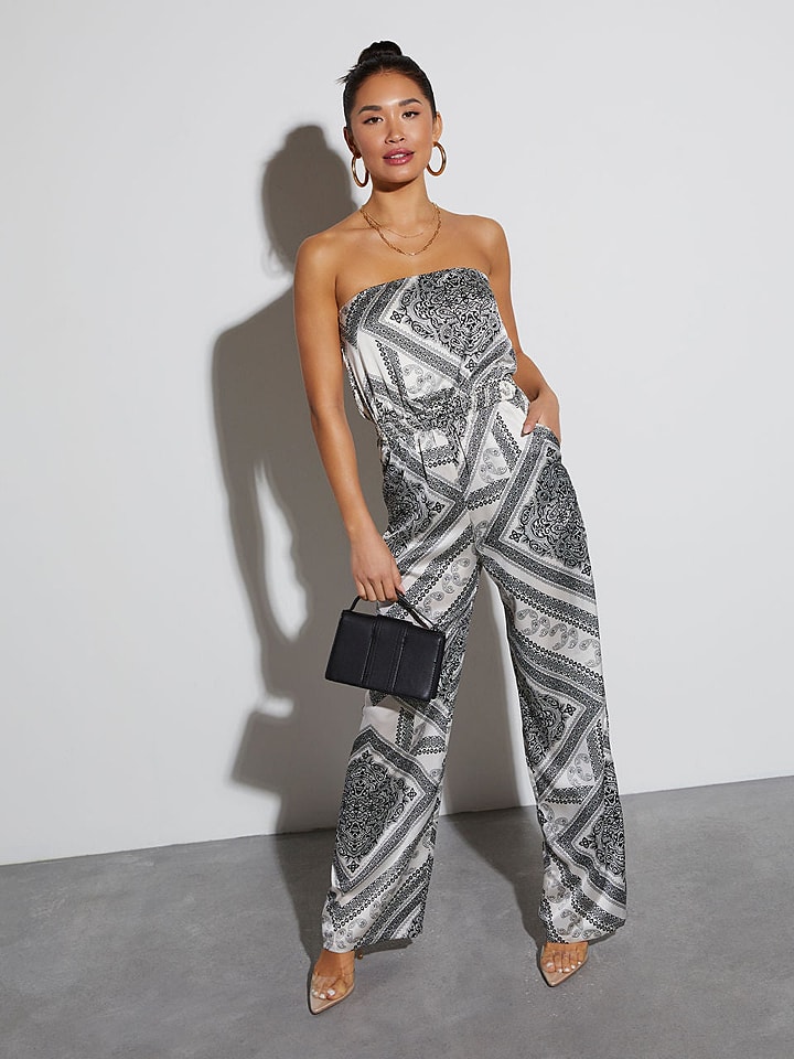 Jumpsuit in Schwarz/ Weiß