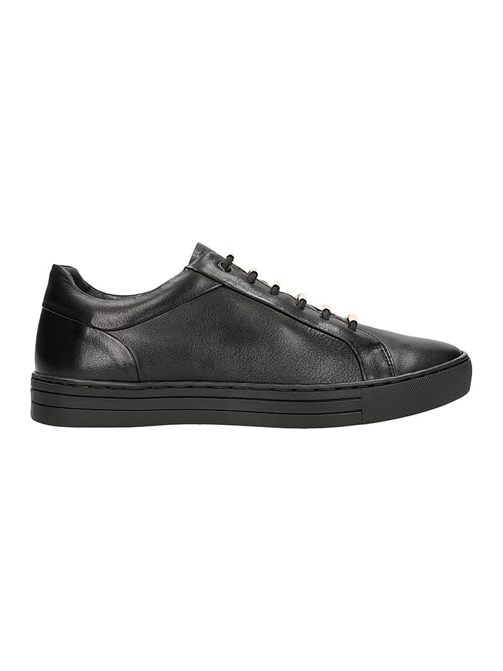 Skórzane sneakersy w kolorze czarnym
