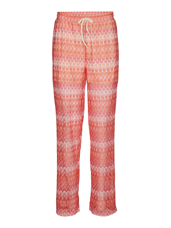Hose "Dicte" in Rot/ Rosa
