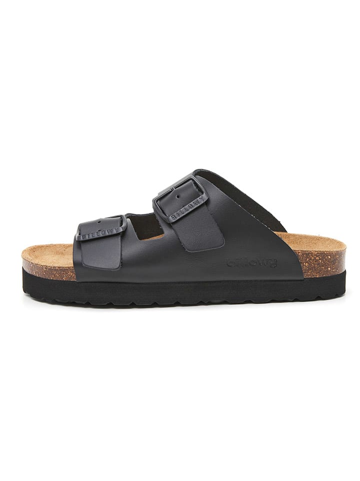 Leren slippers zwart