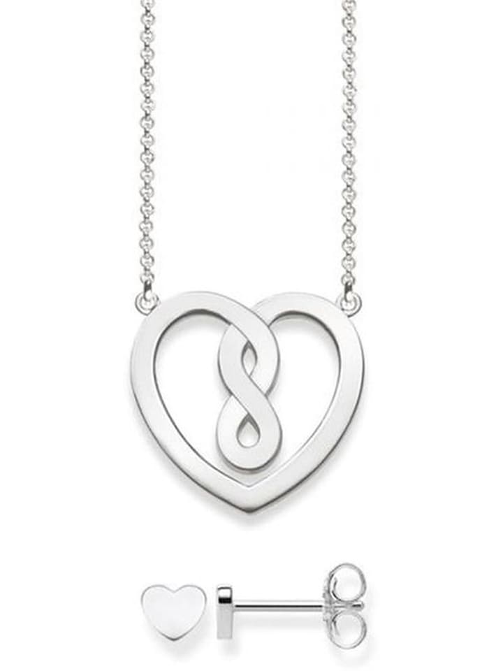 2tlg. Silber-Schmuckset: Halskette und Ohrstecker