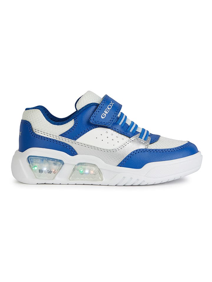 Geox Sneakers Lights Illuminus blauw zilverkleurig goedkoop kopen limango