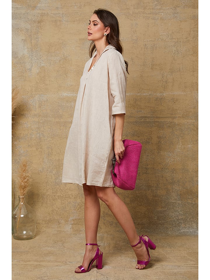 Linnen jurk "Mouna" beige