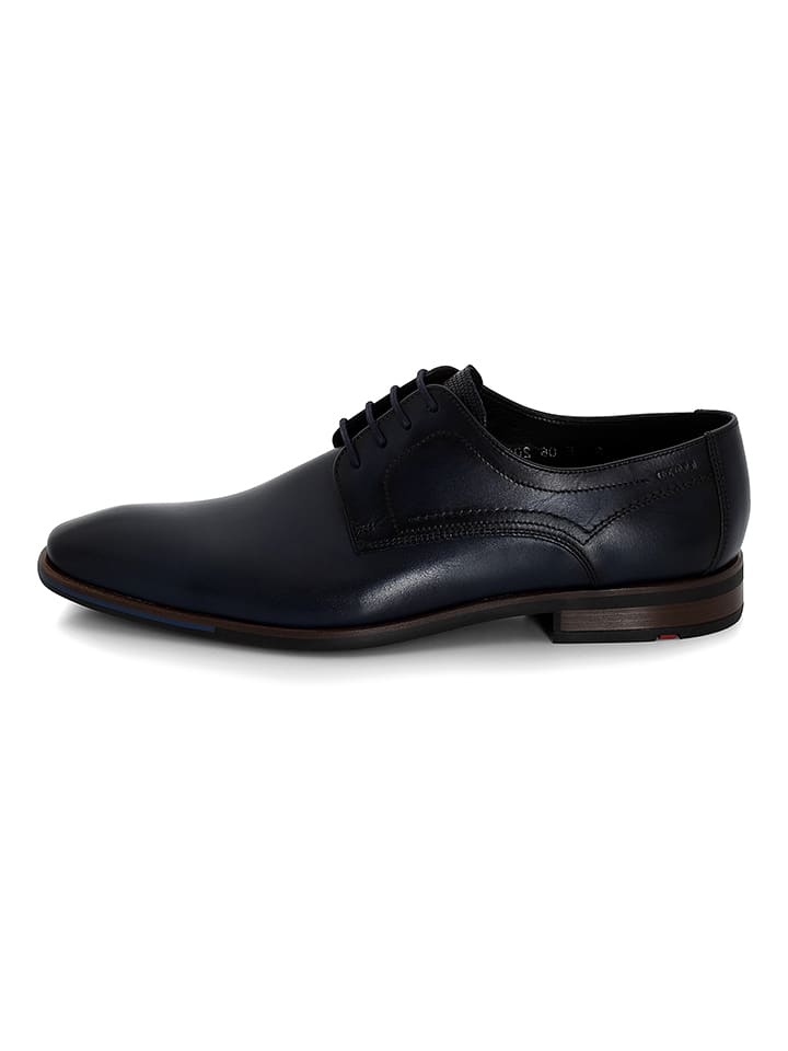 Leder-Schnürschuhe "Don" in Dunkelblau