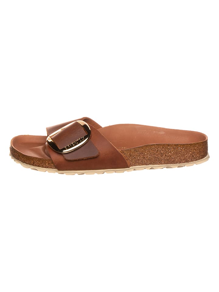 Leder-Pantoletten "Madrid" in Braun