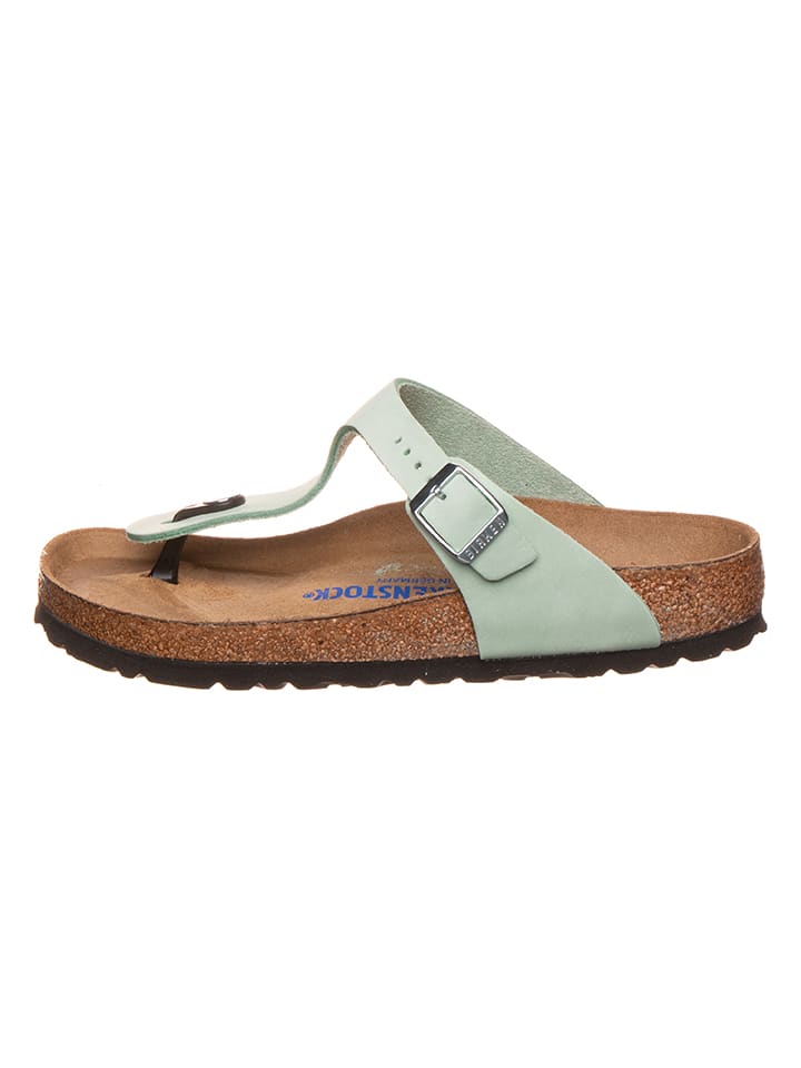Birkenstock Leren teenslippers Gizeh groen goedkoop kopen limango