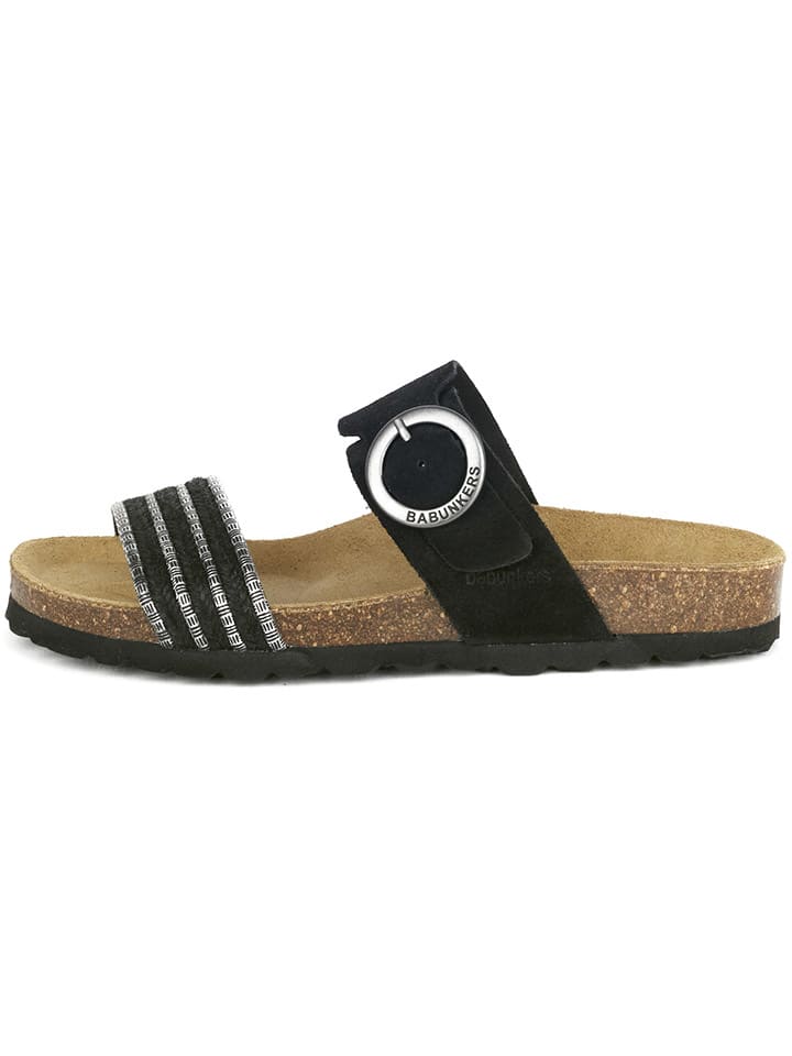 Leren slippers zwart