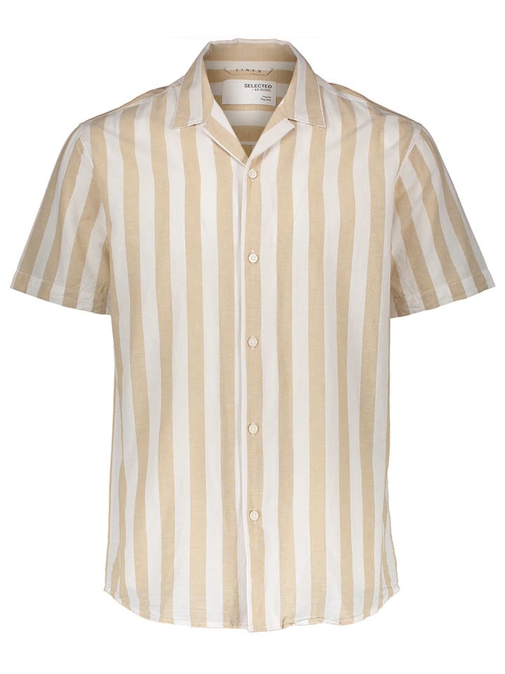 Hemd in Beige/ Weiß
