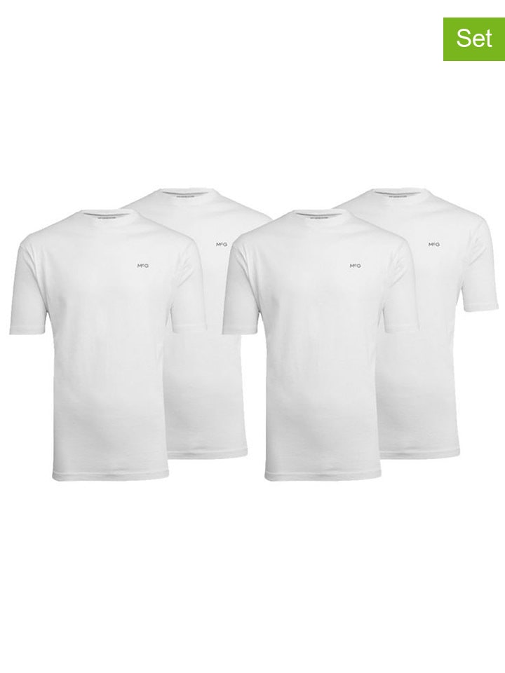 4er-Set: Shirts in Weiß