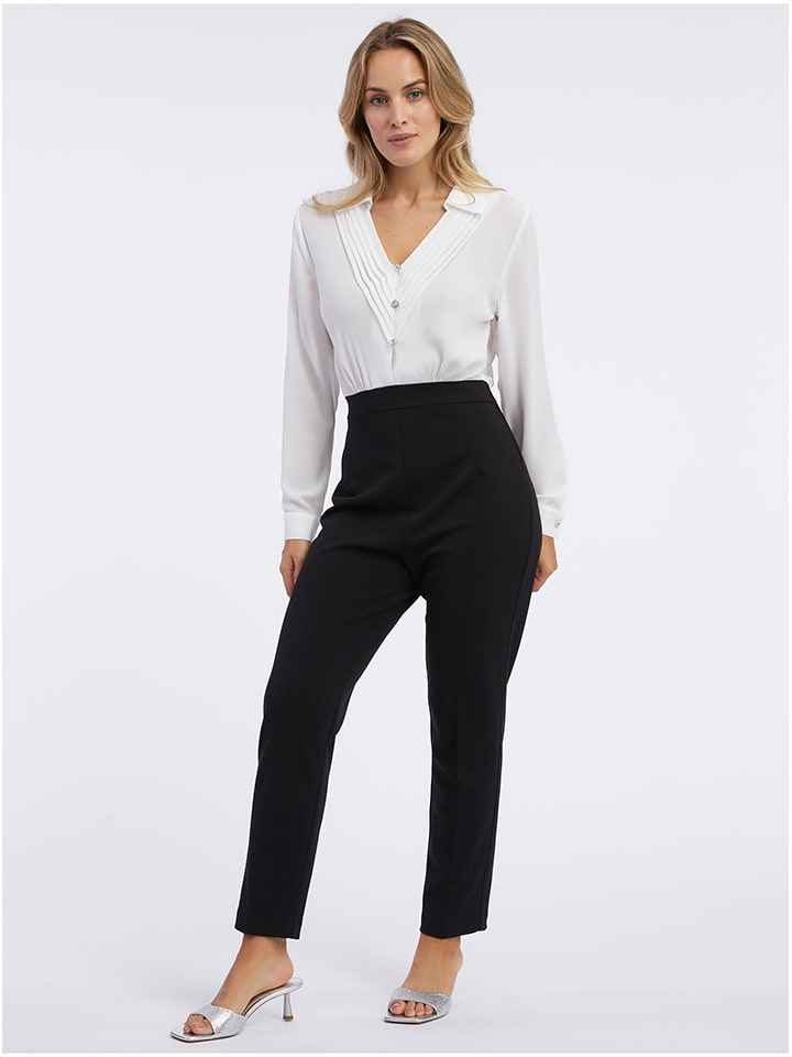 Jumpsuit in Weiß/ Schwarz