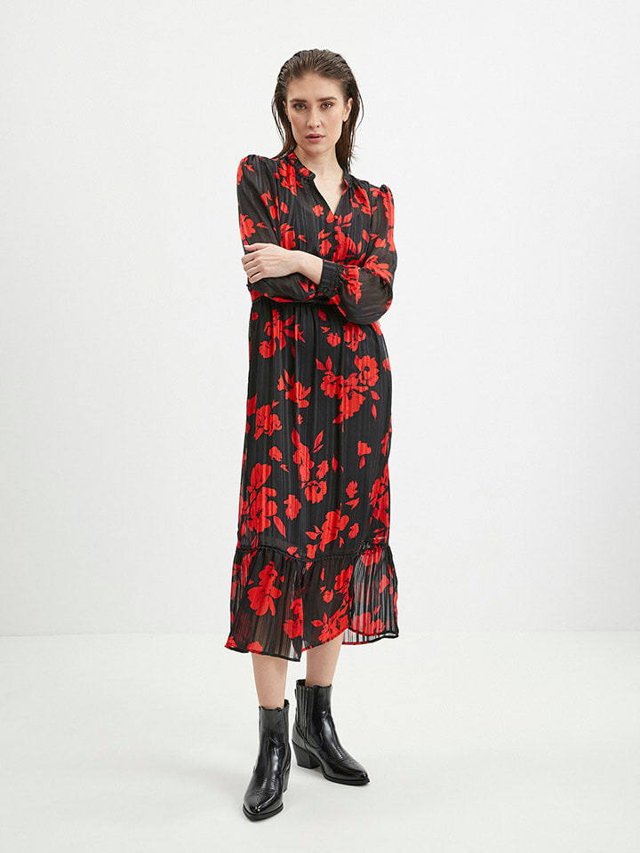 Kleid in Schwarz/ Rot
