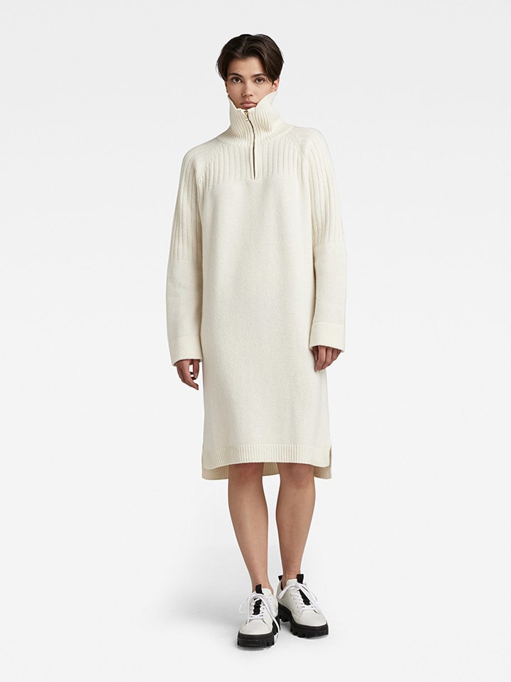 Creme gebreide jurk hot sale