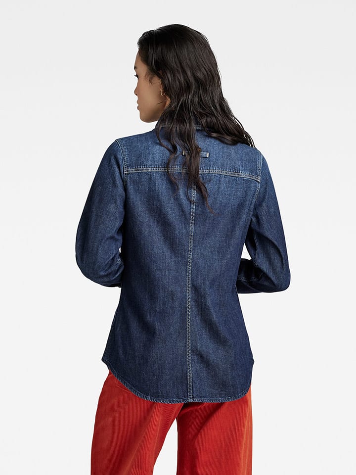 G Star Spijkerblouse donkerblauw goedkoop kopen limango
