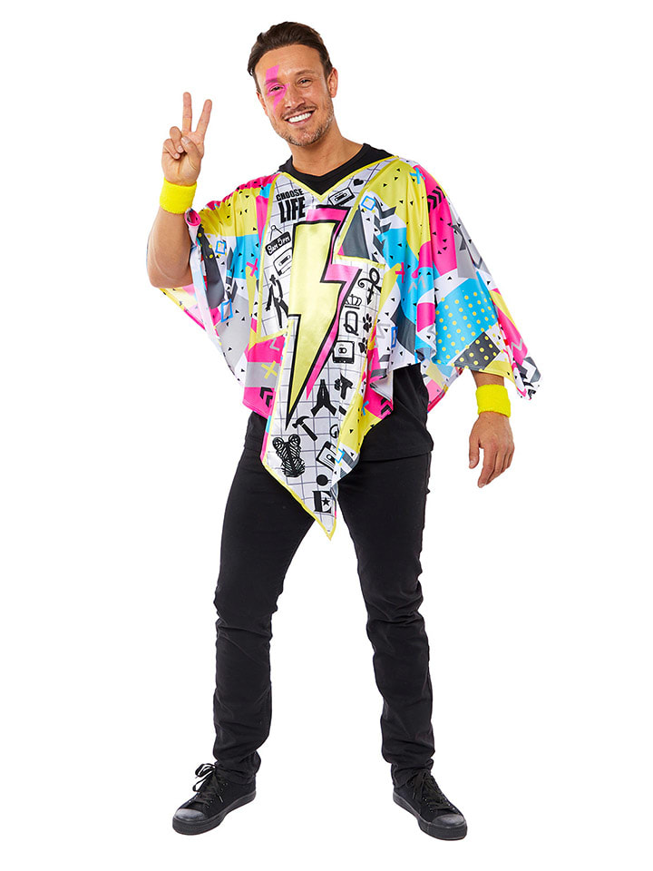2-częściowy kostium "80s Poncho Onesie" ze wzorem