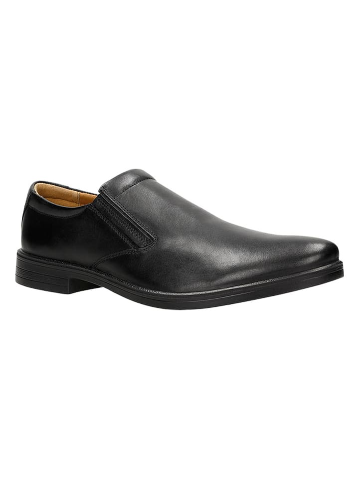 Leder-Slipper in Schwarz