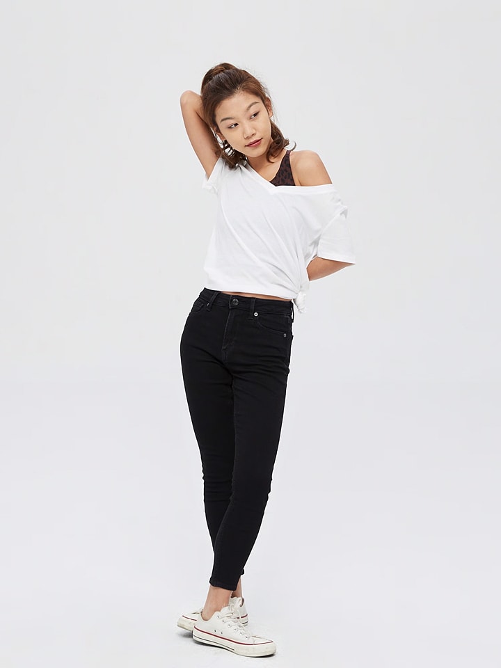 Dżinsy - Skinny fit - w kolorze czarnym