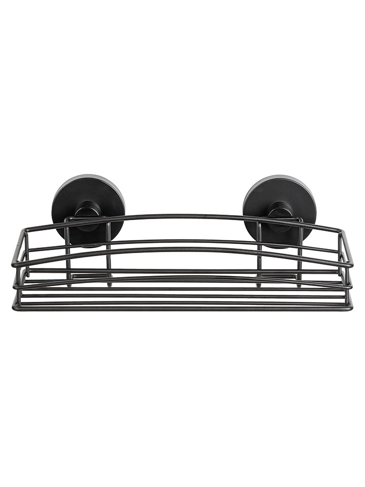 Duschablage "Vacuum-Loc Bari" in Schwarz - (B)26 x (H)6,5 x (T)14 cm