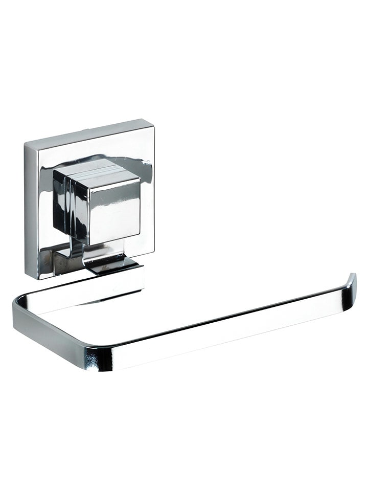 Toiletrolhouder "Vacuum-Loc Quadro" zilverkleurig - (B)14 x (H)6 cm