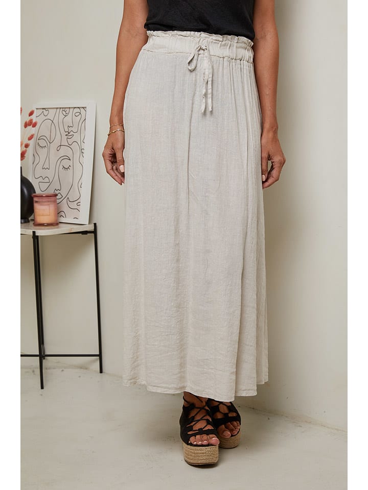 Le Monde du Lin Linnen rok beige goedkoop kopen limango