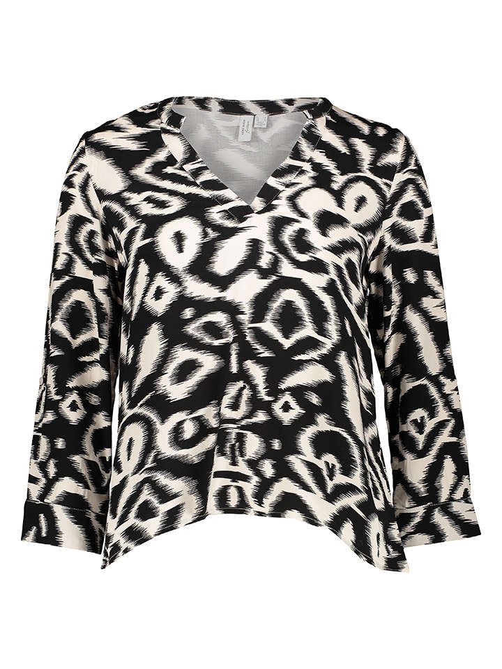 Bluse in Schwarz/ Creme