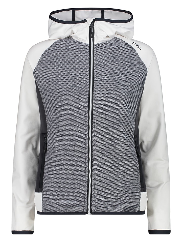 Hybridjacke in Grau/ Weiß