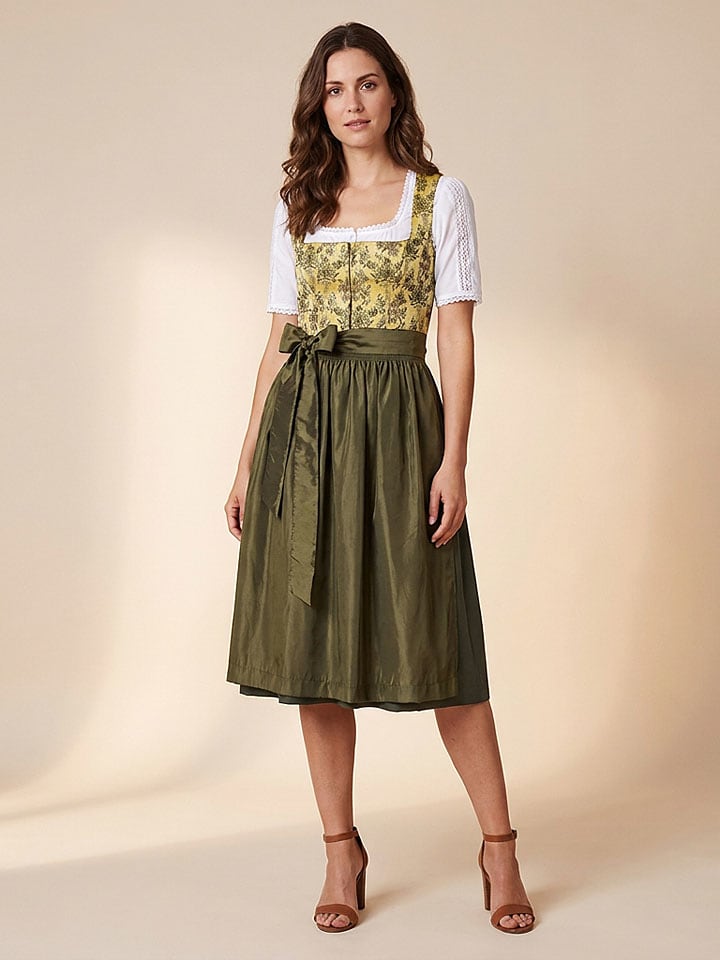 Dirndl donkergroen/geel