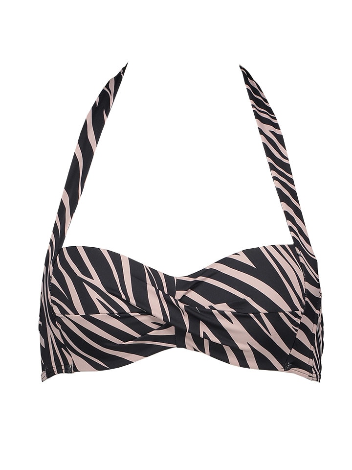 Bikini-Oberteil in Schwarz/ Grau