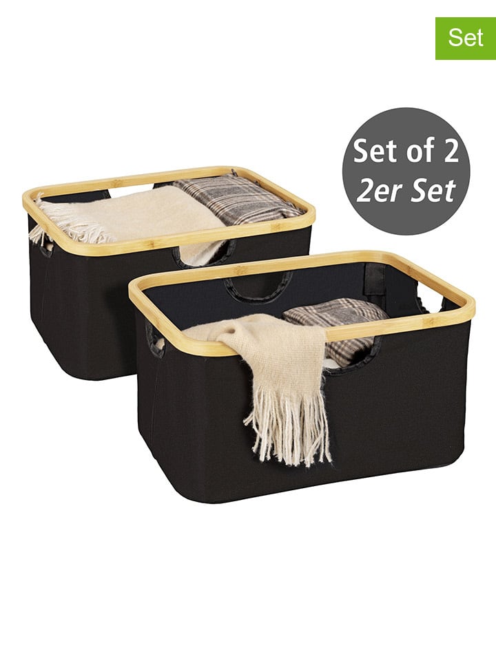 Koszyki (2 szt.) "Ecori" w kolorze czarnym - 28 l