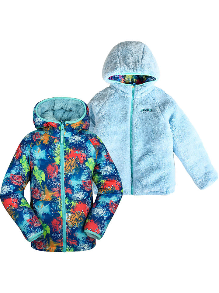 Omkeerbare doorgestikte jas "Meadow" blauw/lichtblauw