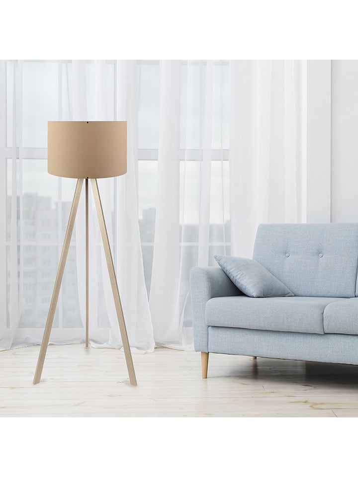 Standleuchte in Beige - (H)140 x Ø 38 cm