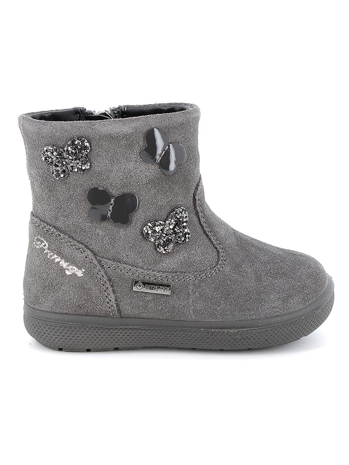 Leder-Boots in Grau