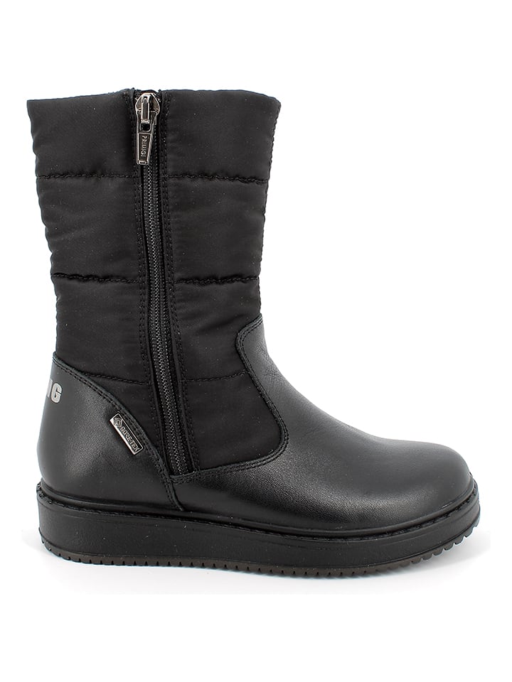 Leder-Winterstiefel in Schwarz