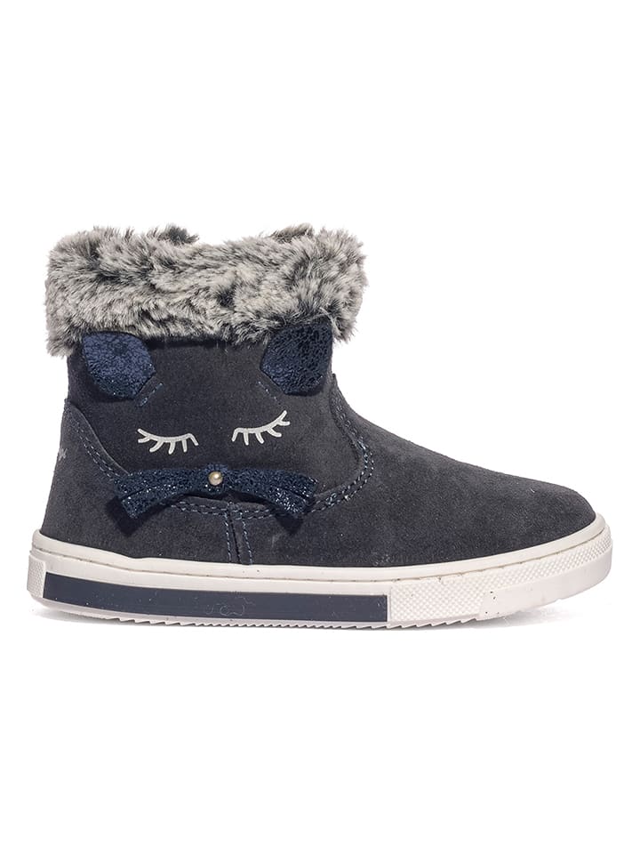 Leren winterboots donkerblauw